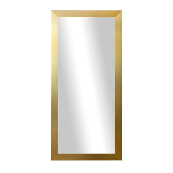 Modern Rustic (38 in. W x 33 in. H) Gold MDF Wide Rectangle Mirror