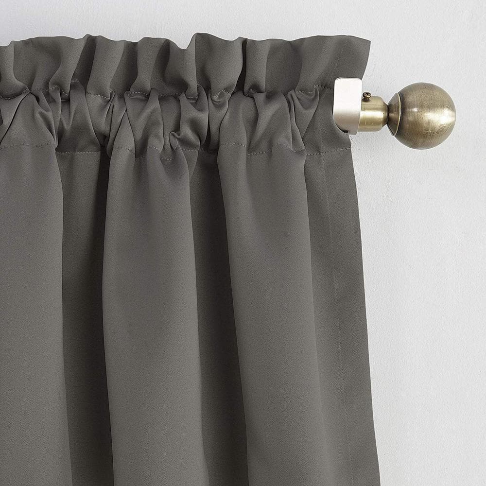 Steel Gray Room Darkening Rod Pocket Curtain Panel