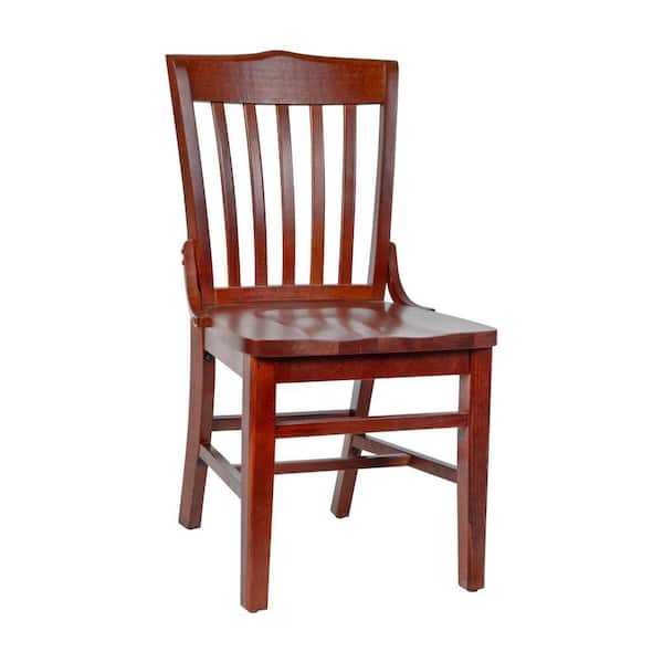 Carnegy Avenue Mahogany Wood Hercules Series School House Back Wood Restaurant Chair, Classic Armless Dining Chair for Restaurants