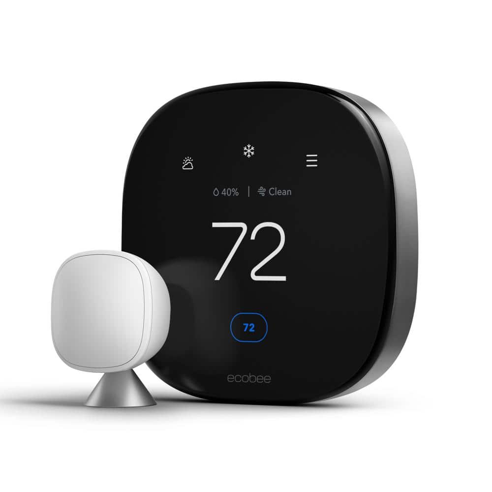 ecobee Smart Thermostat Premium with Smart Sensor and Air Quality Monitor Wifi  Works with Siri, Alexa, Google Assistant EB-STATE6-01 - The Home Depot
