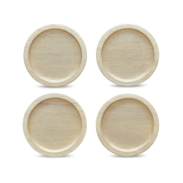Hammock Wood 3.75 in. (Blonde) Para Rubber Tree Wood Coasters, (Set of 4)