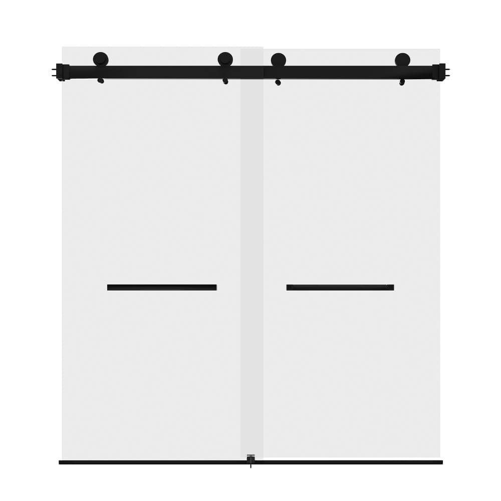 56-60 in. W x 76 in. H Frameless Double Sliding Shower Door in Matte Black, 5/16 in. Clear Tempered Glass price history on PriceWatchPro