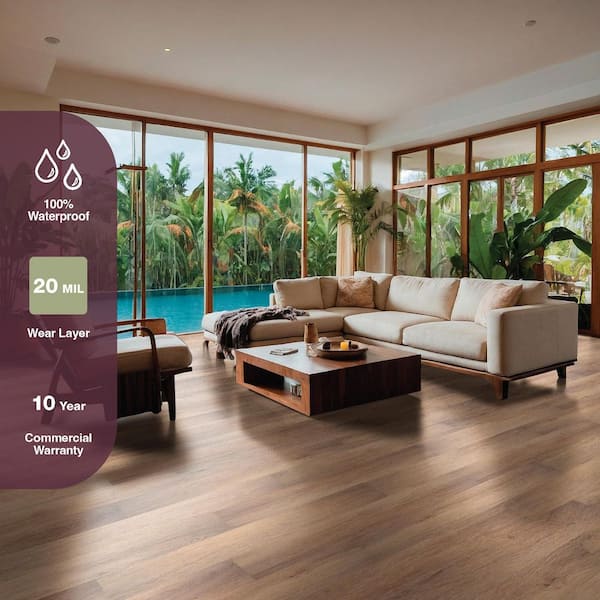 Druid Hills 20 MIL x 7 in. x 48 in. Waterproof Click Lock Luxury Vinyl Plank Flooring (21.42 sq. ft./Case)