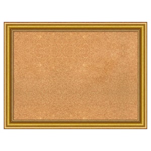 Townhouse Gold Wood Framed Natural Corkboard 32 in. x 24 in. Bulletin Board Memo Board