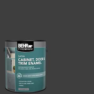 1 gal. #AE-54 Molten Black Satin Enamel Interior/Exterior Cabinet, Door & Trim Paint