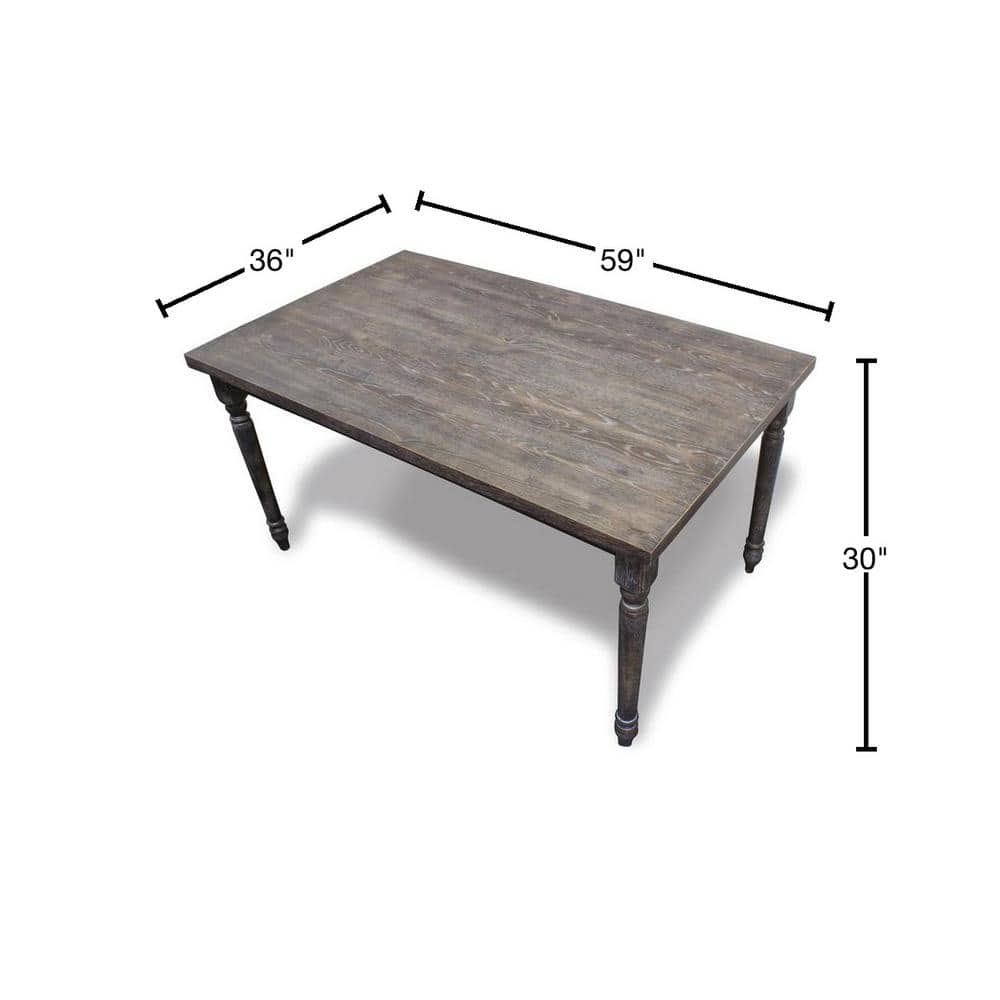 Transitional Reclaimed Wood Dining Table in Smoked Gray, Seats 6