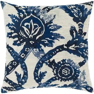 Noskova Navy Poly 18 in. x 18 in. Throw Pillow