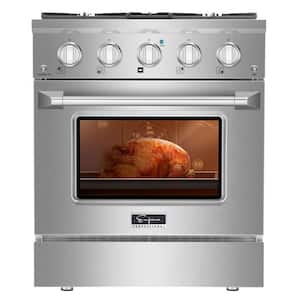 30 in. 4.2 cu. ft. Gas Range with 4 Sealed Ultra High-Low Burners in Stainless Steel