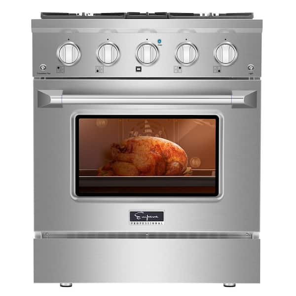 Empava 30 in. 4.2 cu. ft. Gas Range with 4 Sealed Ultra High-Low Burners in Stainless Steel