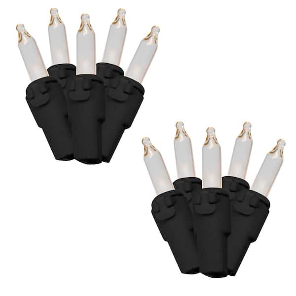 Brite Star 50-Light Straight Line Light Set, Clear, Black Wire (Set of 2)