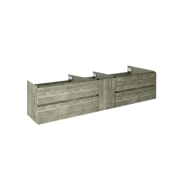 Fresca Formosa 82 in. Wall Mount Floating Double Bath Vanity Cabinet without Top in Sage Gray