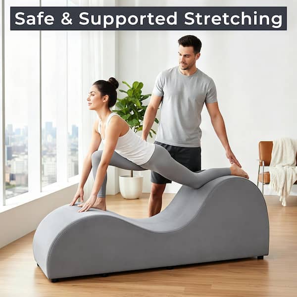 HOMESTOCK Ergonomic Yoga Chair for Adults with Hybrid Wood and