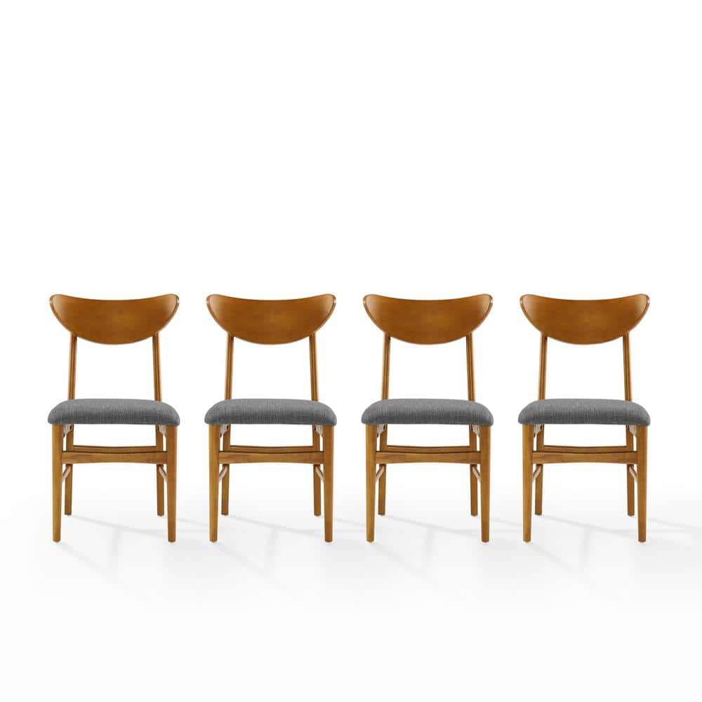Landon Acorn Brown and Gray Upholstered Dining Chair Set of 4