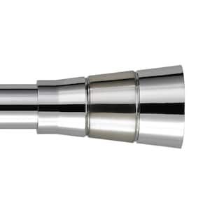 10 ft. Non-Telescoping 1-1/8 in. Single Curtain Rod with Rings in Chrome with Aeronaut Finial