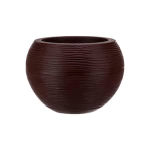 Florence Medium Brown Stone Effect Plastic Resin Indoor and Outdoor Planter Bowl