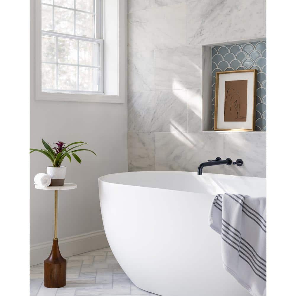Matte Black Brass Wall Mounted Roman Tub Faucet with Lever Handles
