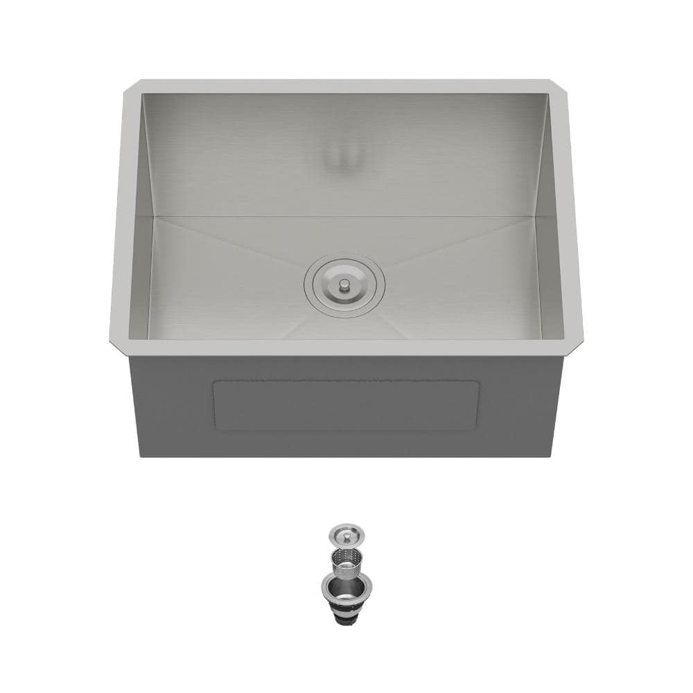 23 in. Drop-In Singe Bowl Brushed Nickel Stainless Steel Kitchen Sink price history on PriceWatchPro