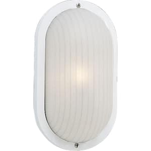White 5.6 in. Outdoor Wall Lantern