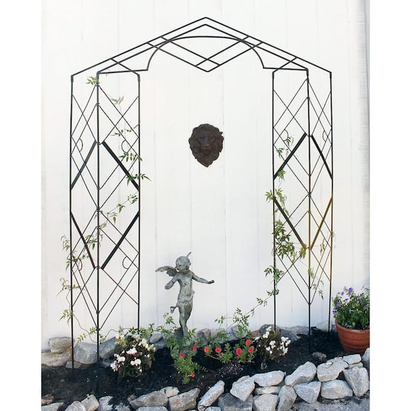 Ornamental European Garden Powder Coated Steel Window Trellis