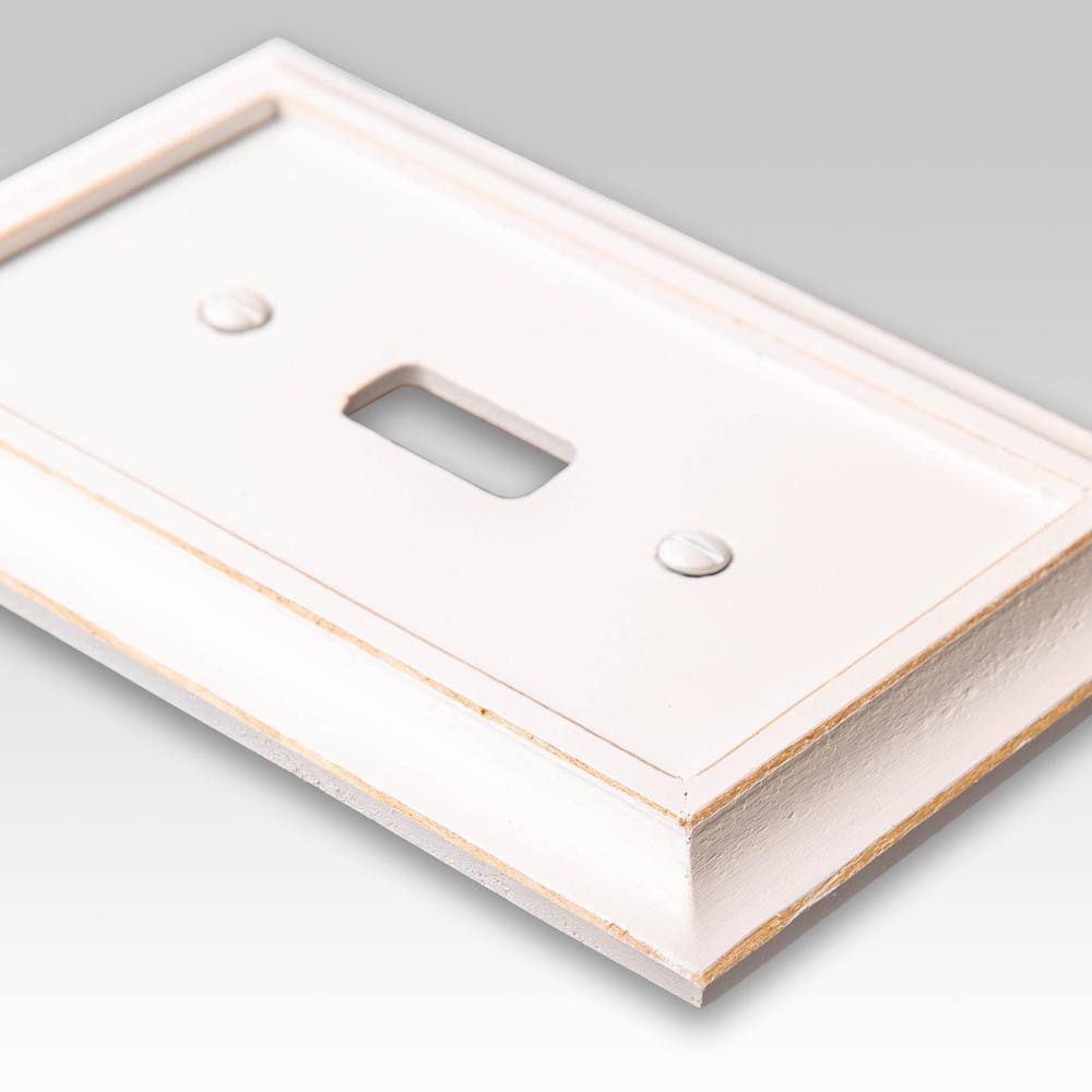 Amerelle Savannah White 1-Gang Wood Toggle Wall Plate
