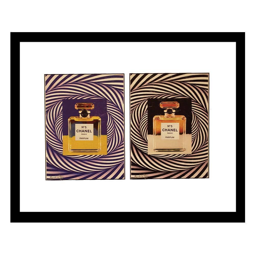 Vintage Designer Fashion Perfume Bottles Spiral Design by Fairchild Paris 1 Piece Framed Graphic Print 18 in. x 14 in. price history on PriceWatchPro