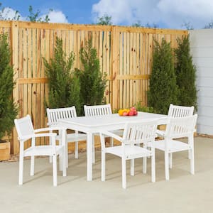 Braley 7-Piece Wood Rectangular Outdoor Dining Set