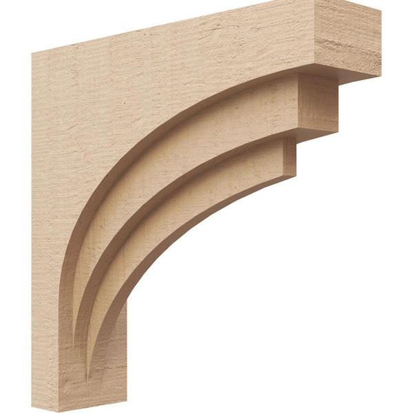 Ekena Millwork 5-in. x 20-in. x 20-in. Series 1 Thin Rockford Rough Cedar Woodgrain Timberthane Polyurethane Corbel, Primed Tan