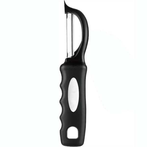 Black Swivel Vegetable Peeler with Soft Grip Handle Ultra-Sharp Stainless Steel Blade for Fruits, Potatoes, Carrots