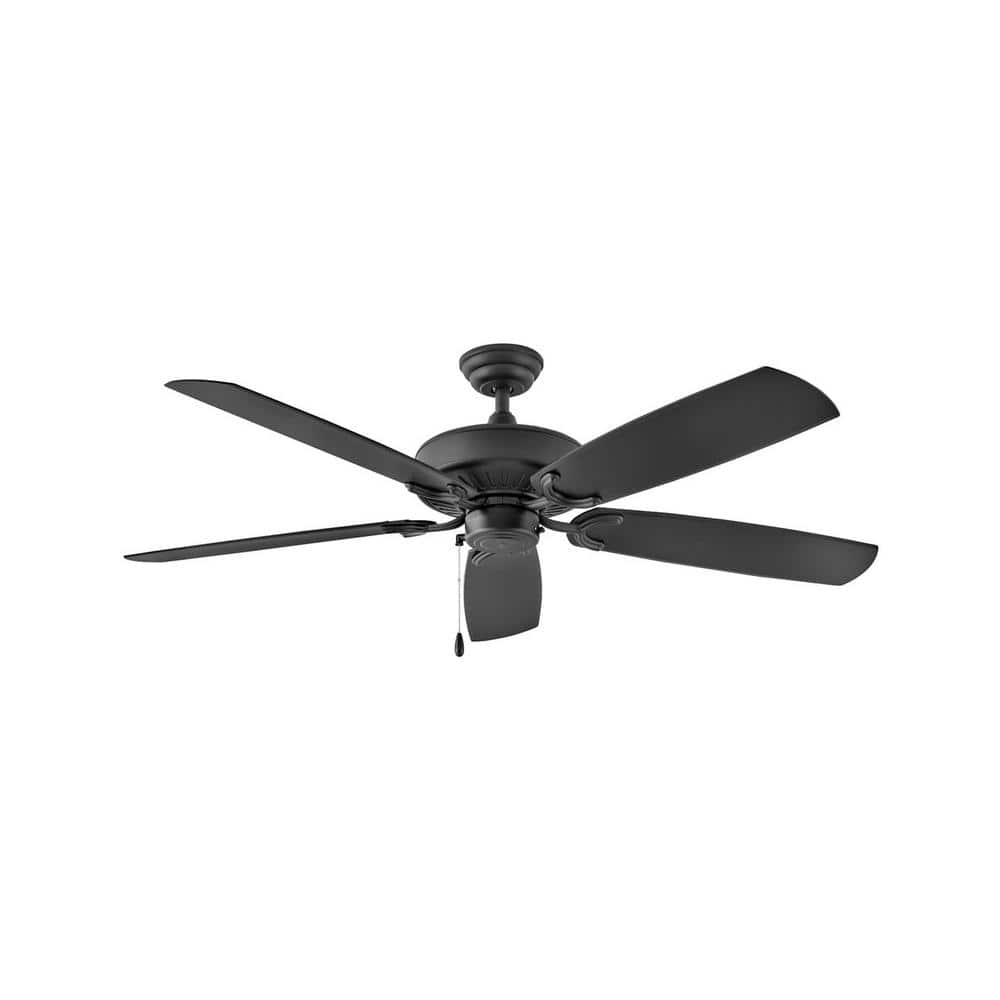 HINKLEY Oasis 60 in. Indoor/Outdoor Matte Black Ceiling Fan Pull Chain ...