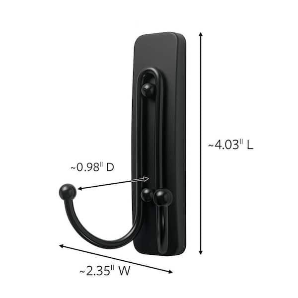 4 lb. Large Double Bath Hook in Matte Black