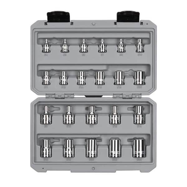 TEKTON 3/8, 1/2 in. Drive External Star Socket Set (22-Piece)
