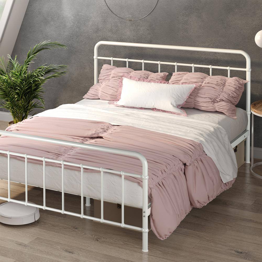 Zinus Florence 40” Metal Platform Bed Frame Full White