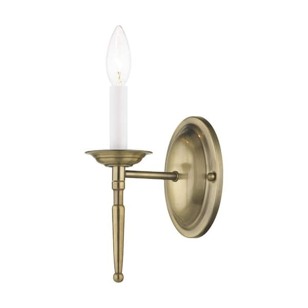 Livex Lighting Williamsburgh 1 Light Antique Brass Wall Sconce