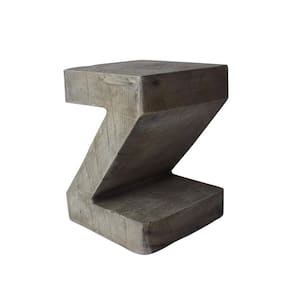 DeAngelo Light Gray Lightweight Concrete Outdoor Patio Accent Table