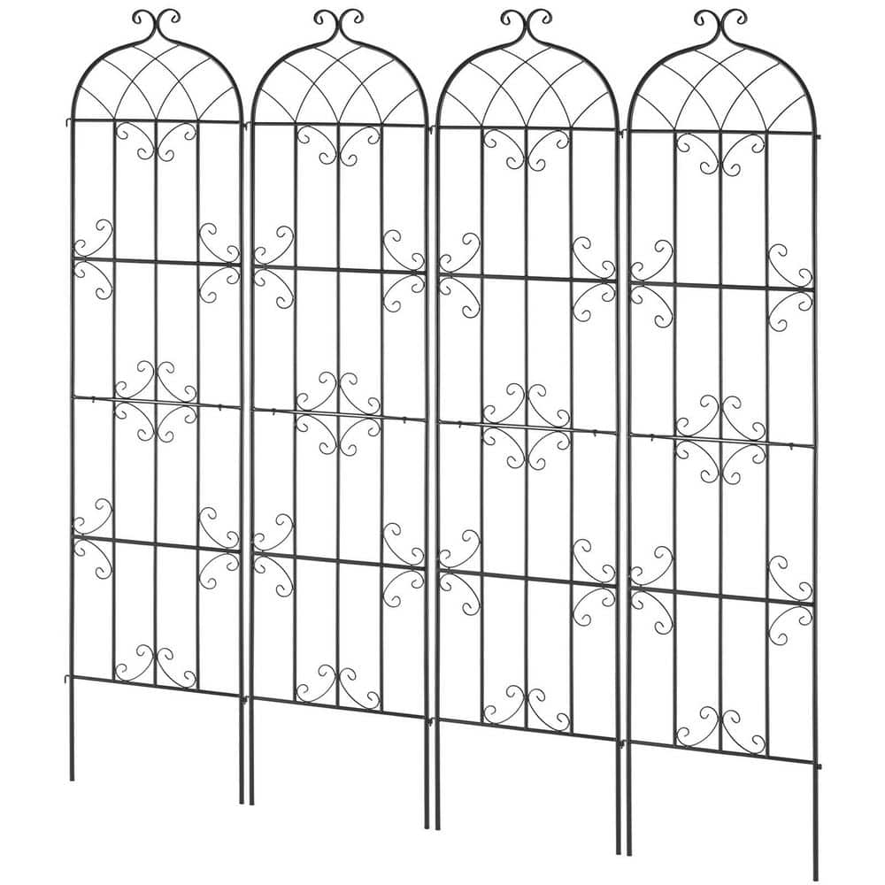 87 in. Black Powder-Coated Metal Garden Trellis for Climbing Plants, Rustproof Outdoor Support for Ivy and Roses price history on PriceWatchPro