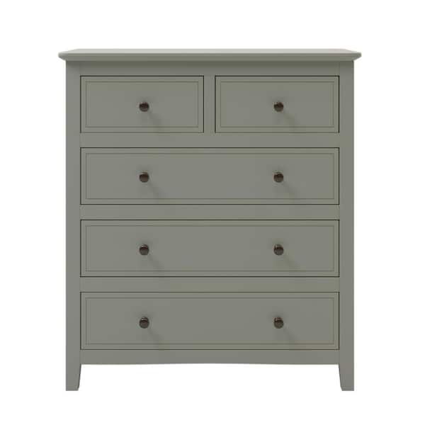 ATHMILE 5-Drawers Gray Chest of Drawers (32.60 in D. x 36 in. H. x 15.35 W.)