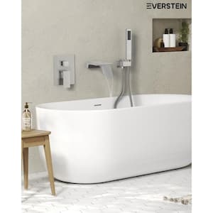 Single-Handle 2-Spray Tub and Shower Faucet with Waterfall Bathtub Faucet in Brushed Nickel (Valve Included)