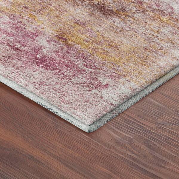 Mayfield Premium Machine Washable Abstract AMF2402 Blush 10 ft. x 14 ft. Area Rug