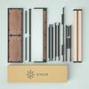 All components of the Zinus Mory bed frame laid out with packaging