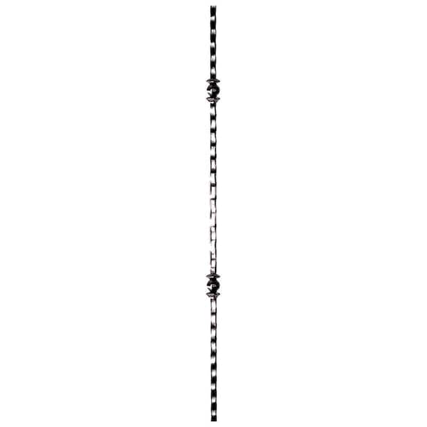 arteferro 44 in. x 9/16 in. Hammered With Dual Spheres Old World Copper Powder Coated Wrought Iron Baluster