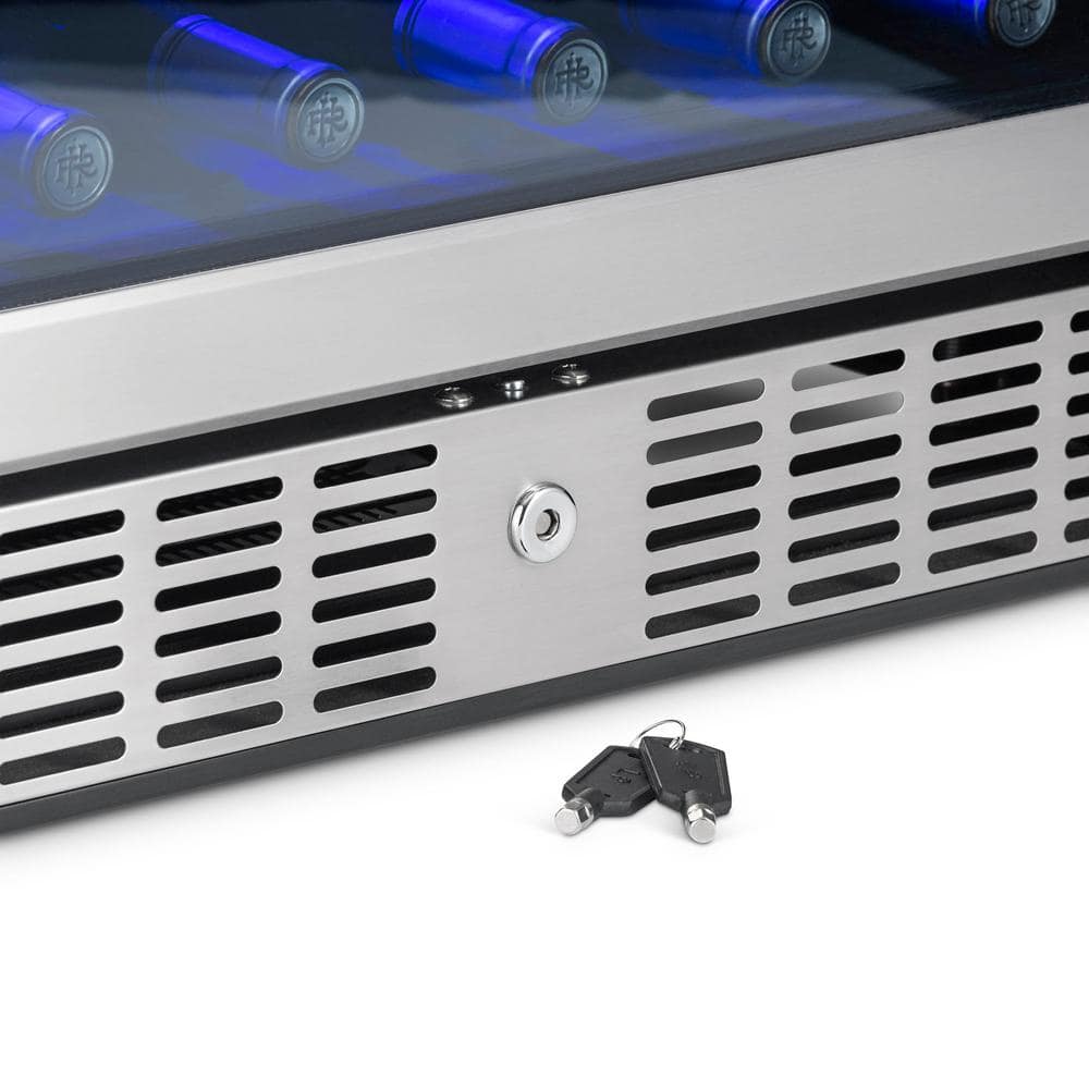 Stainless Steel Dual Zone 20-Bottle and 70-Can Beverage Refrigerator