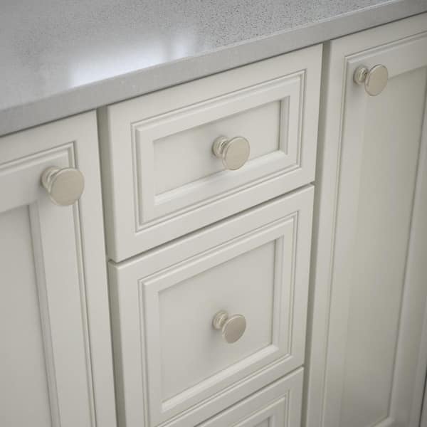Caitlin 1-1/2 in. (38 mm) Modern Satin Nickel Round Cabinet Knob