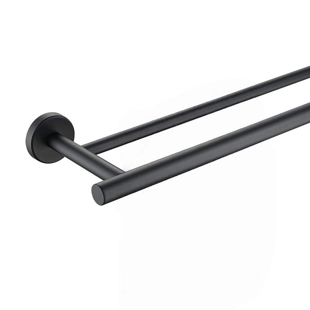 27 in. Wall Mounted Double Bath Towel Bar in Matte Black, Stainless Steel Towel Rack, Towel Holder for Bathroom price history on PriceWatchPro