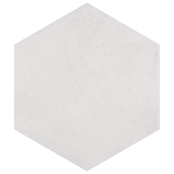 Merola Tile Heritage Hex Snow 7 in. x 8 in. Porcelain Floor and Wall Tile (7.5 sq. ft./Case)