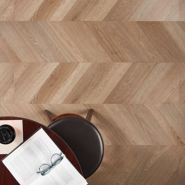 Stacy Garcia Chic Chevron 20MIL Starling 12 in. x 48 in. Click Lock Waterproof Luxury Vinyl Flooring(24.03 Sq. Ft./Case)