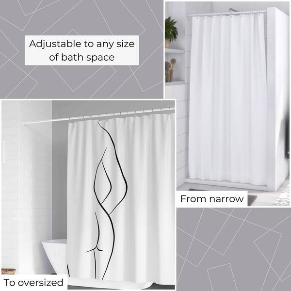 Adjustable Stainless Steel Shower Curtain Rod – 21 To 78 Inches, No Tools Needed