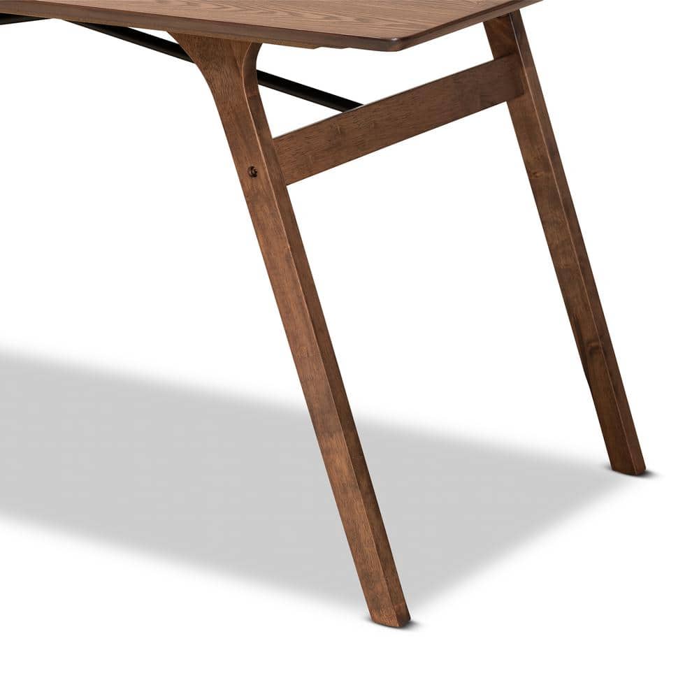 Saxton Mid-Century Walnut Wood Dining Table - Seats Six