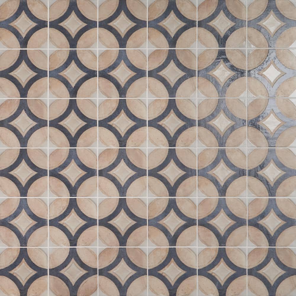 Circles Crema Matte Porcelain 8x8 Floor and Wall Tile