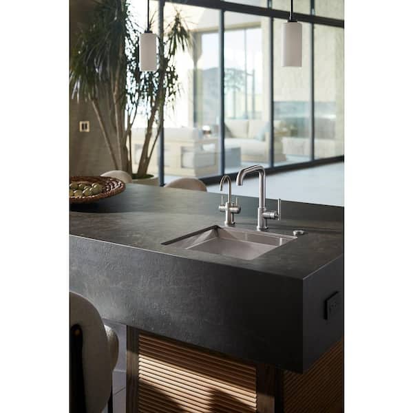 KOHLER Purist Single-Handle Standard Kitchen Faucet with Secondary Swing Spout in Vibrant Stainless