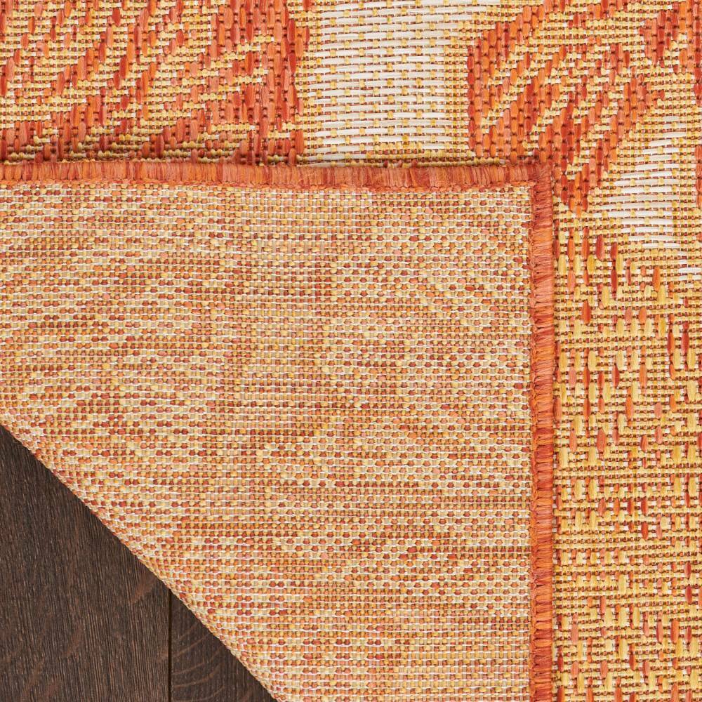 Coral Floral Flatwoven Runner Rug for Indoor/Outdoor Spaces